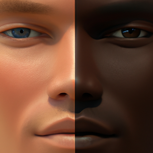 תמונה של אדם עם דרגות שונות של פיגמנטציה בעור
